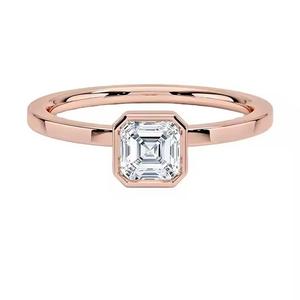Bisel Set Moissanite Asscher Brilliant Cut VVS Diamond Anillos de compromiso de boda para mujeres en anillo de plata S925 - Product Image 2