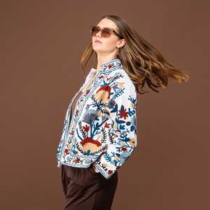 Elegante Chaqueta Acolchada Estilo Uzbeko, Vintage, Ecológica, 100% Algodón, para Mujer, Decorada con Bordados, Manga Larga, Otoño, Floral, Invierno, Boho - Product Image 2