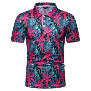 Polo de Algodón 100% para Hombre, Camisa de Poliéster de Ajuste Regular de Alta Calidad para Deporte, Textura Sublimada, Patrón de Impresión que Absorbe La Humedad - Product Image 3