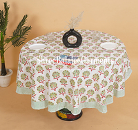 Belle nappe rectangulaire en pur coton à motif uni, personnalisable, faite à la main, imprimée au bloc, Balajee, pour l'intérieur et l'extérieur, moderne