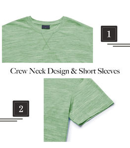 T-shirt décontracté pour homme, col rond, 100 % coton peigné respirant et confortable, tendance été 2025 - Product Image 4