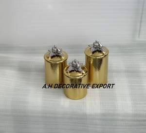 Ensemble de pots à épices et à fruits secs en acier inoxydable élégant, artisanat indien, texture martelée, récipient/bocal de stockage alimentaire - Product Image 3