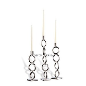 Ensemble de 2 porte-bougie de table de mariage et d'événements en métal de qualité luxueuse plaqué or de haute qualité au prix le plus bas - Product Image 2