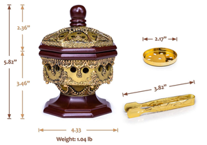 Mini Quemador de Incienso Árabe de Latón con Cuerpo de Madera, Decoración Religiosa para el Hogar, Natural y Duradero para la Temporada del Ramadán - Product Image 4