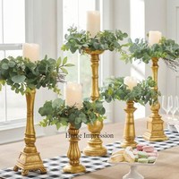 Penyangga Cincin Logam Lapis Emas Heavy Duty untuk Bunga dan Daun Artificial, Warna dan Ukuran Dapat Disesuaikan, untuk Pesta dan Pernikahan
