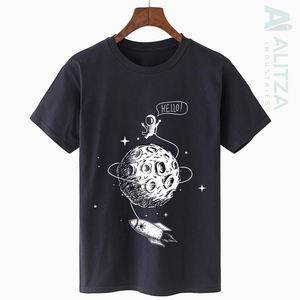 Algodón orgánico Pre encogido Tela Impresión personalizada Diseño de logotipo Unisex Hombro caído Estilo hip hop Camisetas para hombres - Product Image 3
