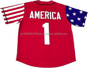 EE. UU. Hombres Jóvenes Béisbol Jersey Camisas Uniforme Deportivo América #1 S-3XL Regalo para Hombres Jóvenes - Product Image 4