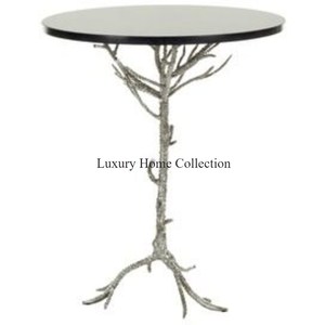 Modern <b>Silver</b> Color Handmade Designer Tree Log Shape Side <b>Table</b> Fancy Look Metal Creative Restaurant <b>Table</b> - Product Image 4