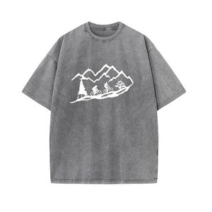 เสื้อยืดโอเวอร์ไซส์ทรงใหญ่ ปี 2025 ผ้าฝ้าย 100% พิมพ์ลายกราฟิก แห้งเร็ว ล้างสีแบบวินเทจ คอกลม สำหรับออกกำลังกาย - Product Image 4