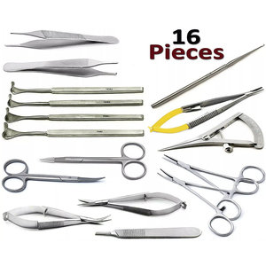 Kit de Cirugía de Blefaroplastia Avanzada, Retractores de Párpados, Kit de Microcirugía Oftálmica con Estuche para Pinzas, Acero Inoxidable, Manual - Product Image 1