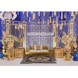 ชุดรูปแบบโมร็อคโคอินเดียตกแต่งเวทีงานแต่งงานธีมอาหรับงานแต่งพนักงานต้อนรับงานแต่งธีมอาหรับใช้สำหรับเวทีแต่งงาน - Product Image 1