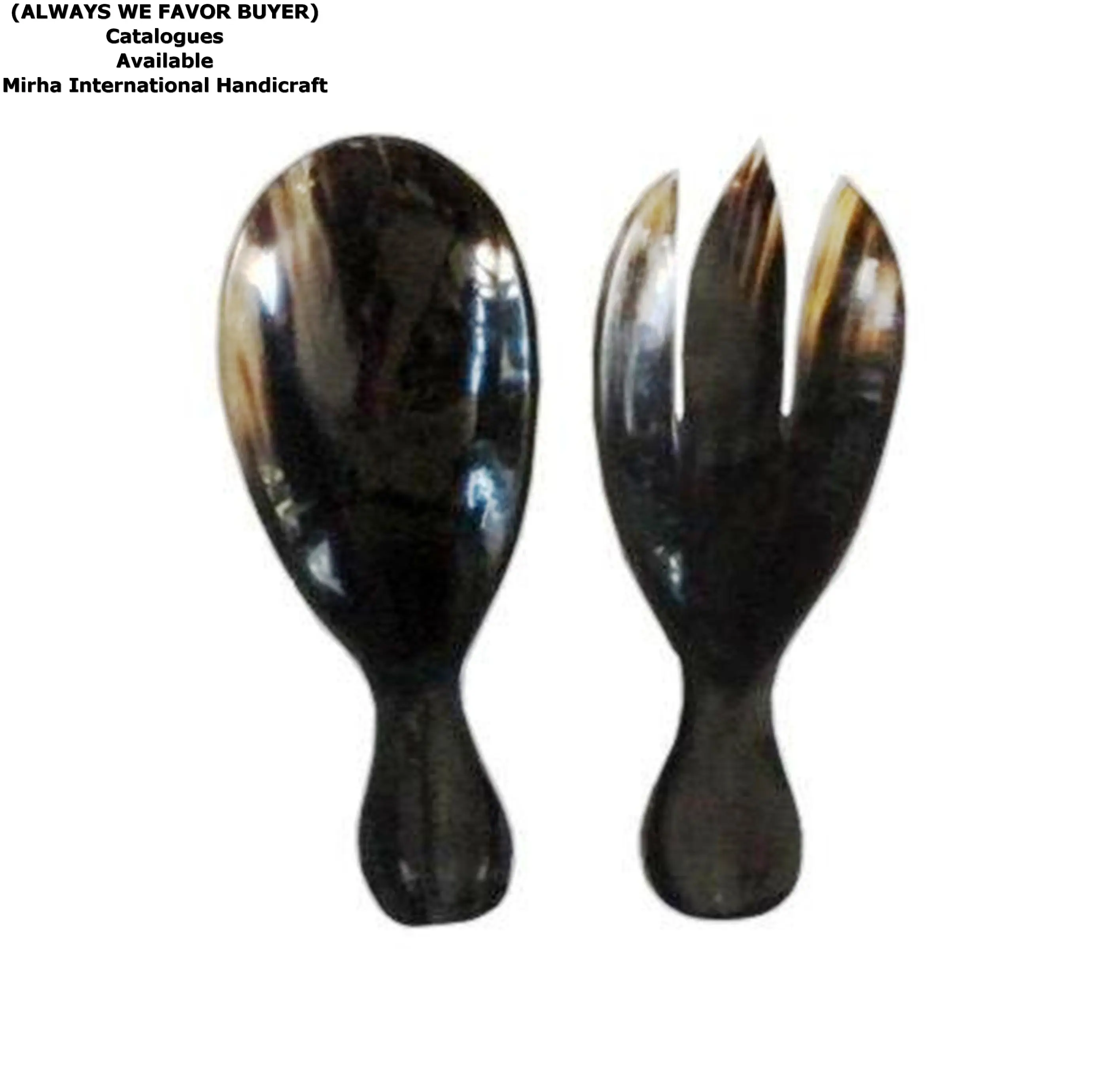 Horn Bowl Oval Mirha Gifts and Decoration Unique Luxury Buffalo Horn Salad Server Made In India