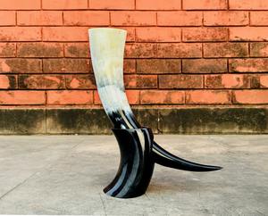 Vente chaude 2024 Médiéval Viking Corne À Boire Tasse En Laiton Naturel Ajusté Buffle Ox Corne avec Support Style Animal - Product Image 5