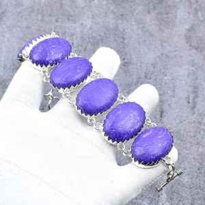 Piedra preciosa de Charoite Natural, Plata de Ley 925 chapada en rodio, joyería fina de diseñador hecha a mano, pulsera personalizada para mujer a granel - Product Image 6