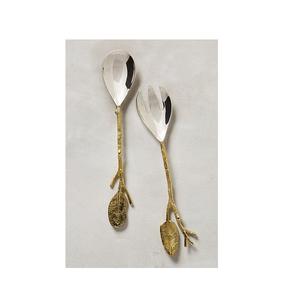 Luxury Gold Mirror Polish <b>Flatware</b> Set with Metal Handles 5-Piece Stainless Steel for Wedding Dining & Events - Product Image 4