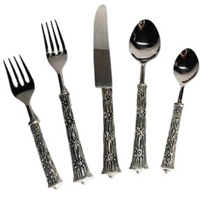 Stainless Steel Cutlery Set Home Decor Engraved Flatware Two Spoons Two Forks <b>Knife</b> Elegant <b>Dinner</b> Plate Utensils Kitchenware - Product Image 5
