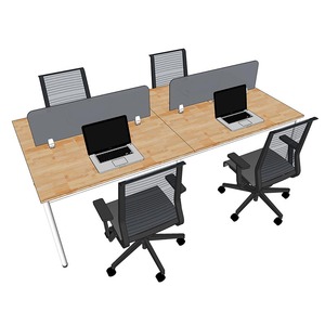 OMA HBOM008 4-Piece Cluster <b>Desk</b> Natural Melamine Wood Modern & Minimalist Design <b>Foldable</b> for Home Office Workspace - Product Image 3