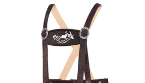 Pantalones de cuero bávaro para hombre de calidad superior Tirantes ajustables Lederhosen tradicionales Bordado oscuro medio genuino - Product Image 2