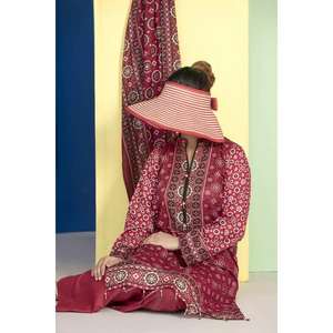 Ajrak Print Ladies Suits 2 Pieces, Pakistan Kameez and Shalwar, Ajrak Style Fancy Embroidered Lawn Suit - Product Image 6