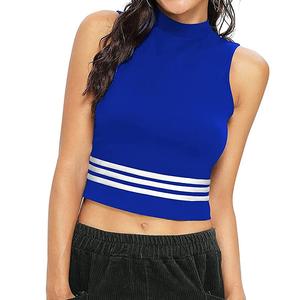 Camiseta de manga corta a rayas para mujer, ropa de punto 100% de algodón estampada, OEM, personalizada, nueva moda - Product Image 1