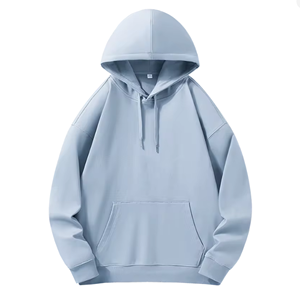 Sudaderas con capucha en blanco con estampado de hojaldre bordado personalizado para hombres 100% algodón esencial de invierno con cuello con capucha polar 300g ecológico - Product Image 2