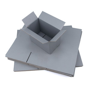 Boîte-cadeau grise Carton de stockage de transport d'emballage de papier ondulé à trois couches taille personnalisée et logo imprimé - Product Image 3