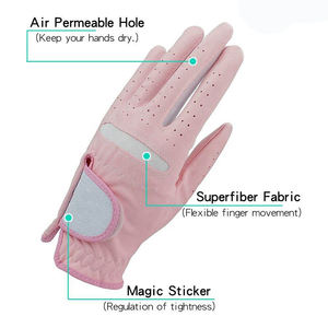 Gants de golf personnalisés en cuir véritable Cabretta et coton pour femmes, respirants, imperméables, antidérapants, compatibles avec les écrans tactiles - Product Image 6