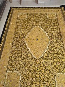 Luxury Gold Wire Semi-Precious Stone Floral Resin <b>Fabric</b> <b>Wall</b> Hanging Self-Adhesive Modern Art Home Decor Sculpture - Product Image 3