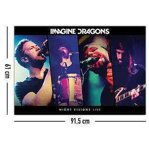 Imagine Dragons 'Night Visions Live' Canvas <b>Poster</b> Modern Design Style Black Frame for Wall Use - Product Image 4