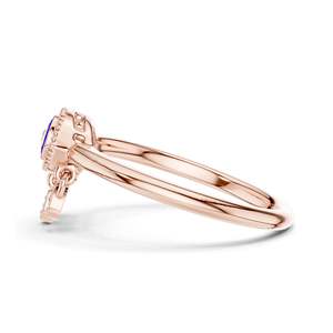 Anillo de Ojo Turco con Diamante Cultivado en Laboratorio de 0.024 CT para Mujer, Claridad VVS-VS EF, Oro de 18K, 14K, 10K y Plata 925, Oro Rosa, Amarillo - Product Image 5