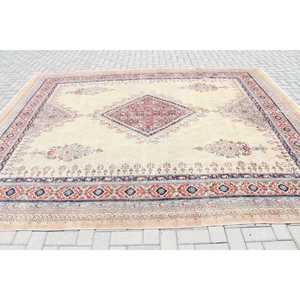 Tapis turc vintage 9,1 x 11,2 pieds, tapis surdimensionné, tapis en laine rouge - Product Image 3