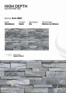 Revêtements muraux extérieurs de luxe rehaussés par des carreaux en porcelaine à haute profondeur de finition mate 300x600 mm - Product Image 3