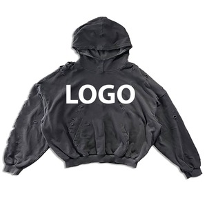 Diseño con capucha de manga larga de invierno para hombre más vendido 100% algodón mezclado colores personalizados moda estampada desgastada y bordada - Product Image 5