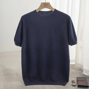 Stock Mens 100% Cotton T-<b>Shirt</b> <b>Sweater</b> Spring Summer Casual Top O-Neck Loose Pullover Knitted Short Sleeved Animal Anti-Shrink - Product Image 2