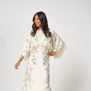 Maxi Vestido de satén con cuentas antiestático para mujer, línea A con cintura Natural, longitud completa para fiestas, cóctel, graduación - Product Image 1