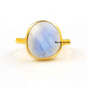 2025รุ้งธรรมชาติสีฟ้ามูนสโตนแหวนผู้หญิง925เงินสเตอร์ลิง12X13มม. นิรันดร์ - Product Image 1