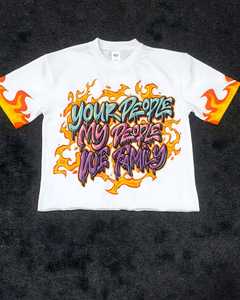 Lujosa Camiseta de algodón de verano transpirable de manga corta hip hop streetwear Vibe elegantes camisetas clásicas negras y naranja vibrante - Product Image 3