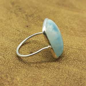 แหวนสายเดี่ยวสีเงิน925น้ำหนักเบาอัญมณีลาริมาร์เครื่องประดับสำหรับงานแต่งงานเครื่องประดับสำหรับอินเดียขายส่ง - Product Image 2