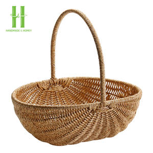 HandWoven Edge Natural Rattan Storage <b>Basket</b> <b>Laundry</b> <b>Basket</b> With Wheels Folding Storage Box jiahao Storage Containers - Product Image 6
