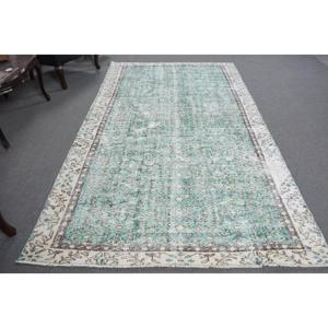 Alfombra Vintage, Alfombra Turca Grande de 5.4x9.5 pies, Alfombra Oriental Azul de Lana - Product Image 5