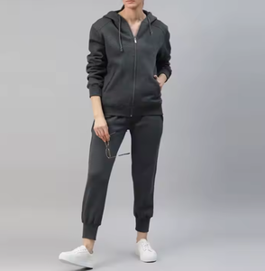 2026 Custom Logo Sportswear Sweatsuit Workout Fitness <b>Fleece</b> Plus Size Sweatshirt and Sweatpants <b>Jogger</b> Sets Tracksuit for <b>Women</b> - Product Image 4