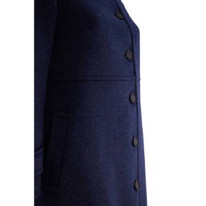 Manteau trench en cachemire bleu marine avec épaulettes - Product Image 2