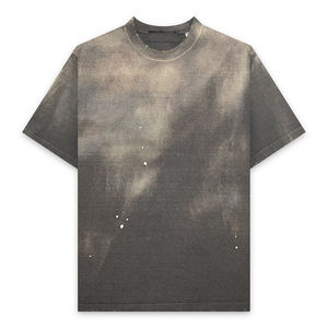 OEM Nouveauté Logo personnalisé 100% Coton tricoté uni effet délavé vintage imprimé col rond coupe classique délavé à l'acide - Product Image 1