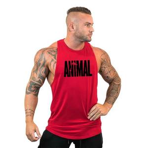 Camiseta sin mangas de gimnasio de verano para hombre, ropa de Fitness de punto con letras de animales, chaleco sin mangas, diseño de camiseta - Product Image 2