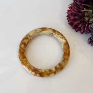 <b>Bangle</b> <b>Bracelet</b>, Natural Amber Cuff <b>Bracelet</b>, Orange and White Baltic Amber, 62 mm - Product Image 3