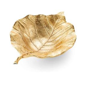 ชามโลหะดีไซน์ใบไม้เคลือบทองสั่งทำพิเศษ แกะสลักด้วยมือสำหรับเสิร์ฟขนม ชามเสิร์ฟผลไม้ดีไซน์หรูหรา - Product Image 1