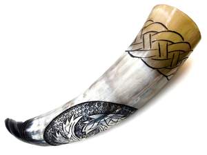 Fait à la main écologique indien naturel artisanat nouveau Design Viking corne à boire de haute qualité à des fins décoratives - Product Image 6