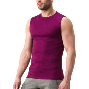 Nueva Camiseta sin Mangas Casual para Hombre, Diseño Recortado, Color Sólido, Ajustada, Personalizable - Product Image 3