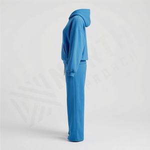 Custom Logo Casual Jogging Suit Blank Cropped Hoodie And <b>Lounge</b> Women Tracksuit <b>Two</b> <b>Piece</b> <b>Set</b> Jogger Sweatpants Athletic Wear - Product Image 3