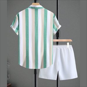 Conjunto de Verano Personalizado al por Mayor para Hombre, Estilo Urbano Informal de Dos Piezas, Logotipo Bordado, Patrón Sólido, Tejido Transpirable - Product Image 2